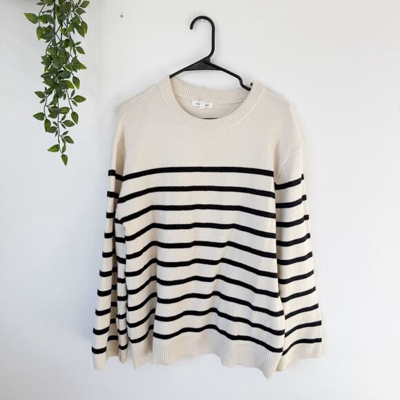 August Sky Striped Oversized Sweater Sz L - Picture 1 of 7